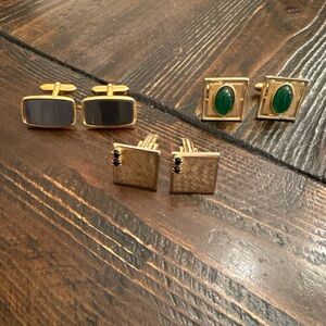 Lot of three estate vintage cufflinks